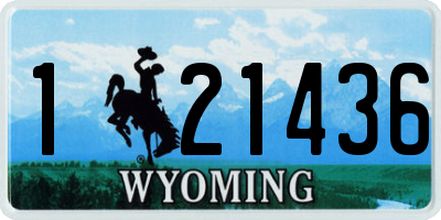 WY license plate 121436