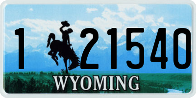 WY license plate 121540