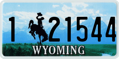 WY license plate 121544