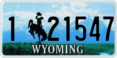 WY license plate 121547