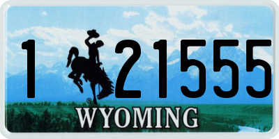 WY license plate 121555