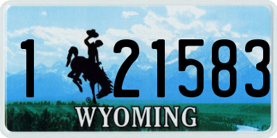 WY license plate 121583
