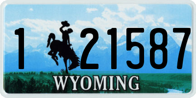 WY license plate 121587
