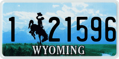 WY license plate 121596