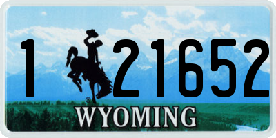 WY license plate 121652