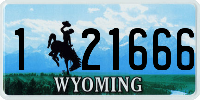 WY license plate 121666