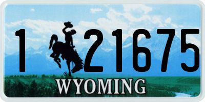 WY license plate 121675