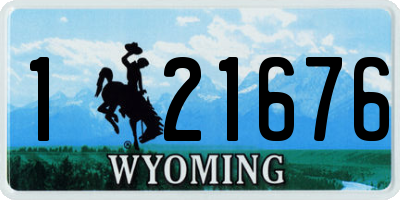 WY license plate 121676