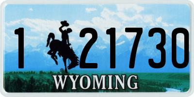 WY license plate 121730