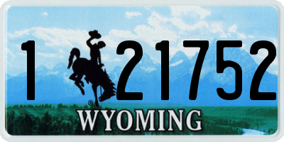WY license plate 121752