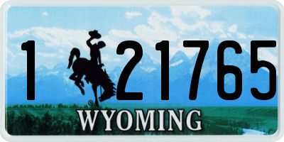 WY license plate 121765