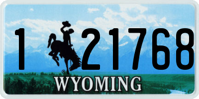 WY license plate 121768