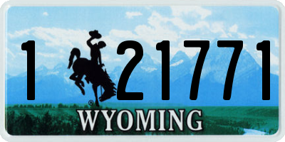 WY license plate 121771