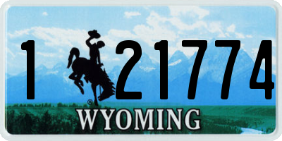 WY license plate 121774