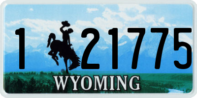 WY license plate 121775