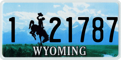 WY license plate 121787