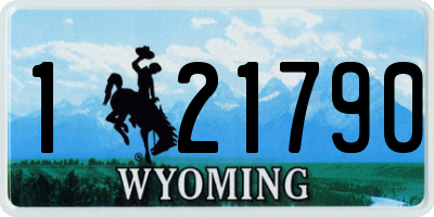 WY license plate 121790