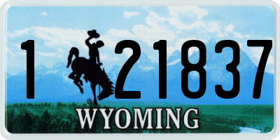 WY license plate 121837