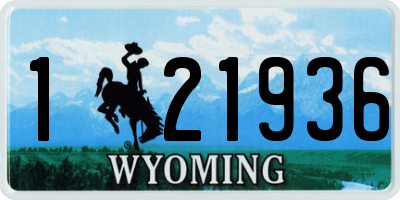 WY license plate 121936