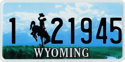 WY license plate 121945