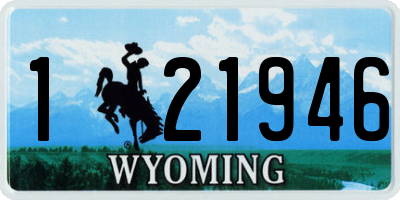 WY license plate 121946