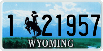 WY license plate 121957