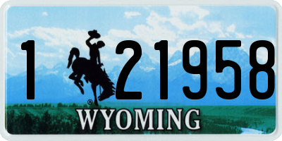 WY license plate 121958