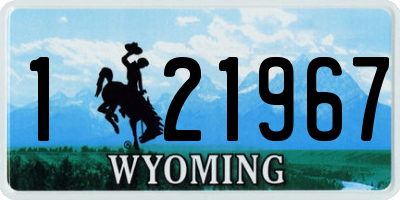 WY license plate 121967