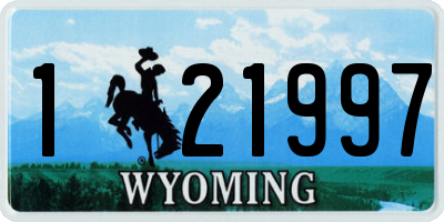 WY license plate 121997