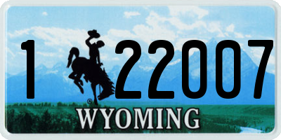 WY license plate 122007