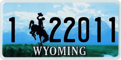 WY license plate 122011