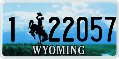 WY license plate 122057