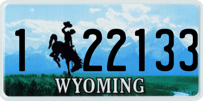 WY license plate 122133