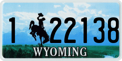WY license plate 122138