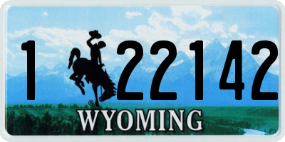 WY license plate 122142