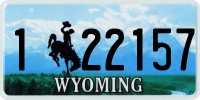 WY license plate 122157