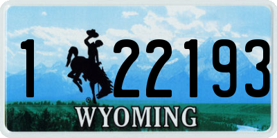 WY license plate 122193