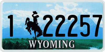 WY license plate 122257