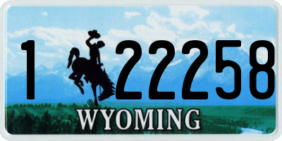 WY license plate 122258