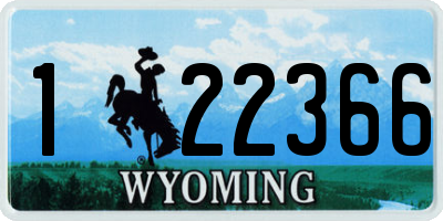 WY license plate 122366