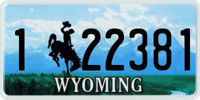 WY license plate 122381