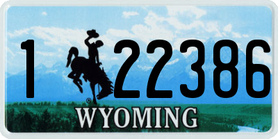 WY license plate 122386