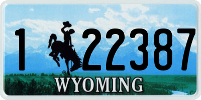 WY license plate 122387