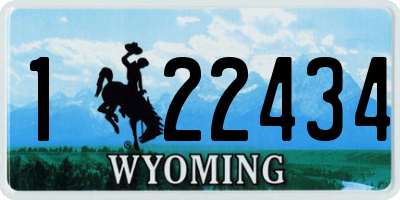 WY license plate 122434