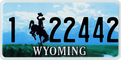 WY license plate 122442