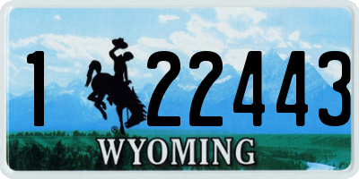 WY license plate 122443