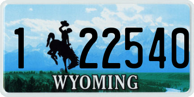 WY license plate 122540