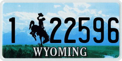 WY license plate 122596
