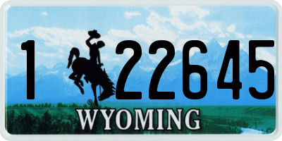 WY license plate 122645