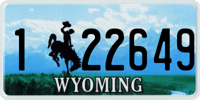 WY license plate 122649